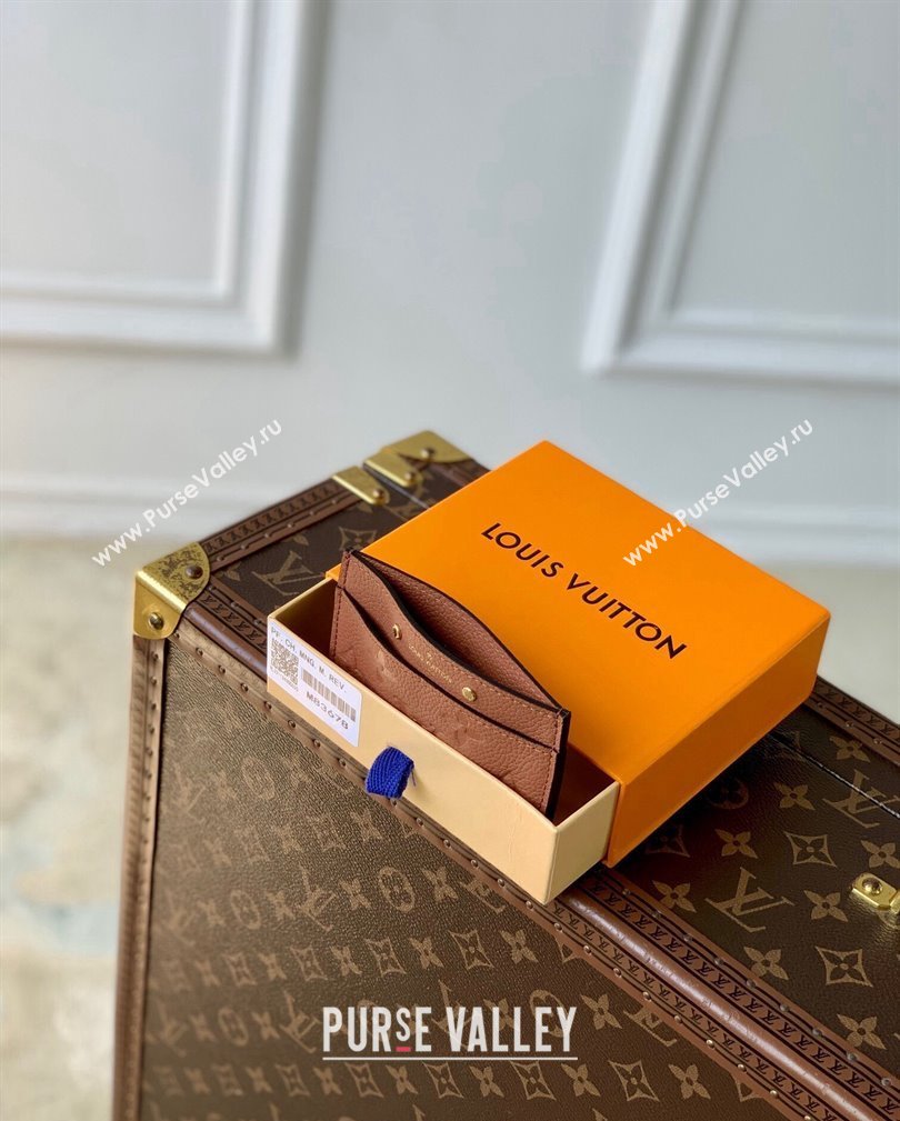 Louis Vuitton Card Holder Wallet in Monogram Empreinte Leather M83678 Cognac Brown 2024 (KI-241105067)