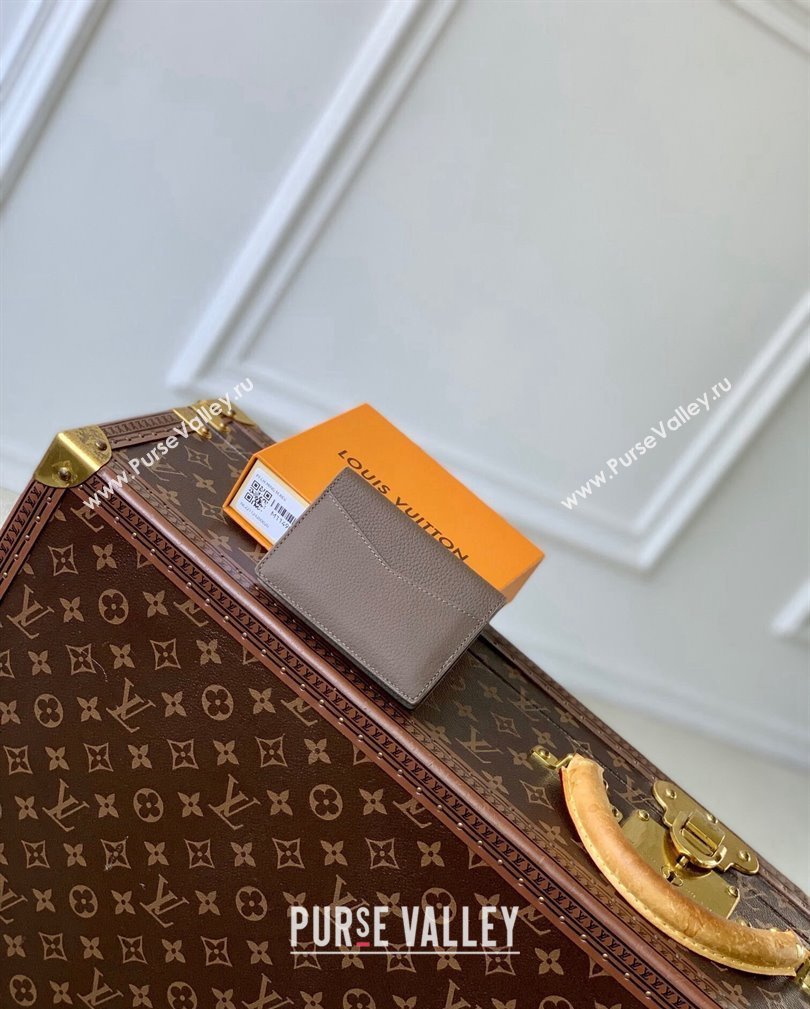 Louis Vuitton Pocket Organizer Wallet in Grained Leather M11490 Moka Brown 2024 (KI-241105074)