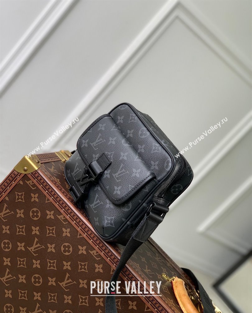 Louis Vuitton Mens Getaway Messenger Mini Bag in Black Monogram Eclipse Canvas 2024 M12518 (KI-241105032)