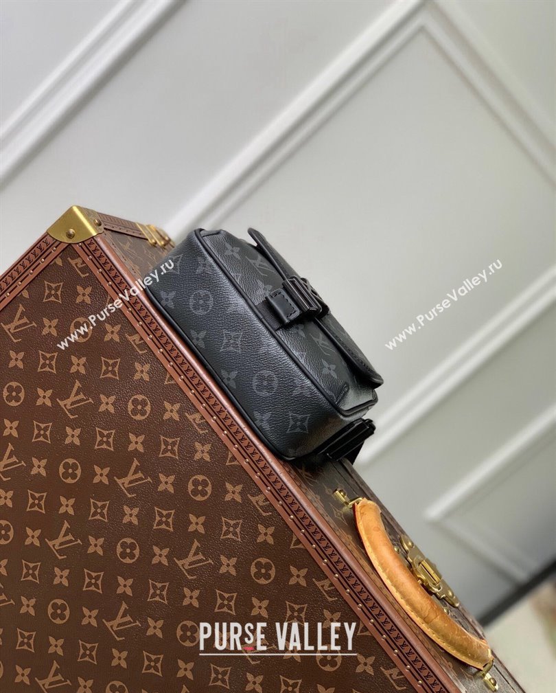 Louis Vuitton Mens Getaway Messenger Mini Bag in Black Monogram Eclipse Canvas 2024 M12518 (KI-241105032)