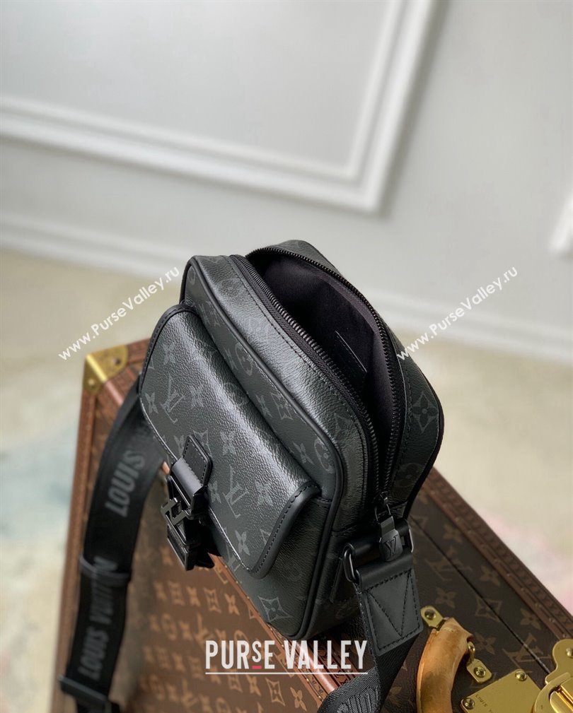 Louis Vuitton Mens Getaway Messenger Mini Bag in Black Monogram Eclipse Canvas 2024 M12518 (KI-241105032)