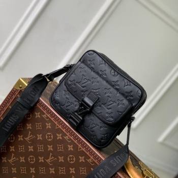 Louis Vuitton Mens Getaway Messenger Mini Bag in Black Monogram Shadow Leather 2024 M12516 (KI-241105033)