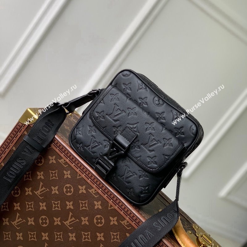 Louis Vuitton Mens Getaway Messenger Mini Bag in Black Monogram Shadow Leather 2024 M12516 (KI-241105033)