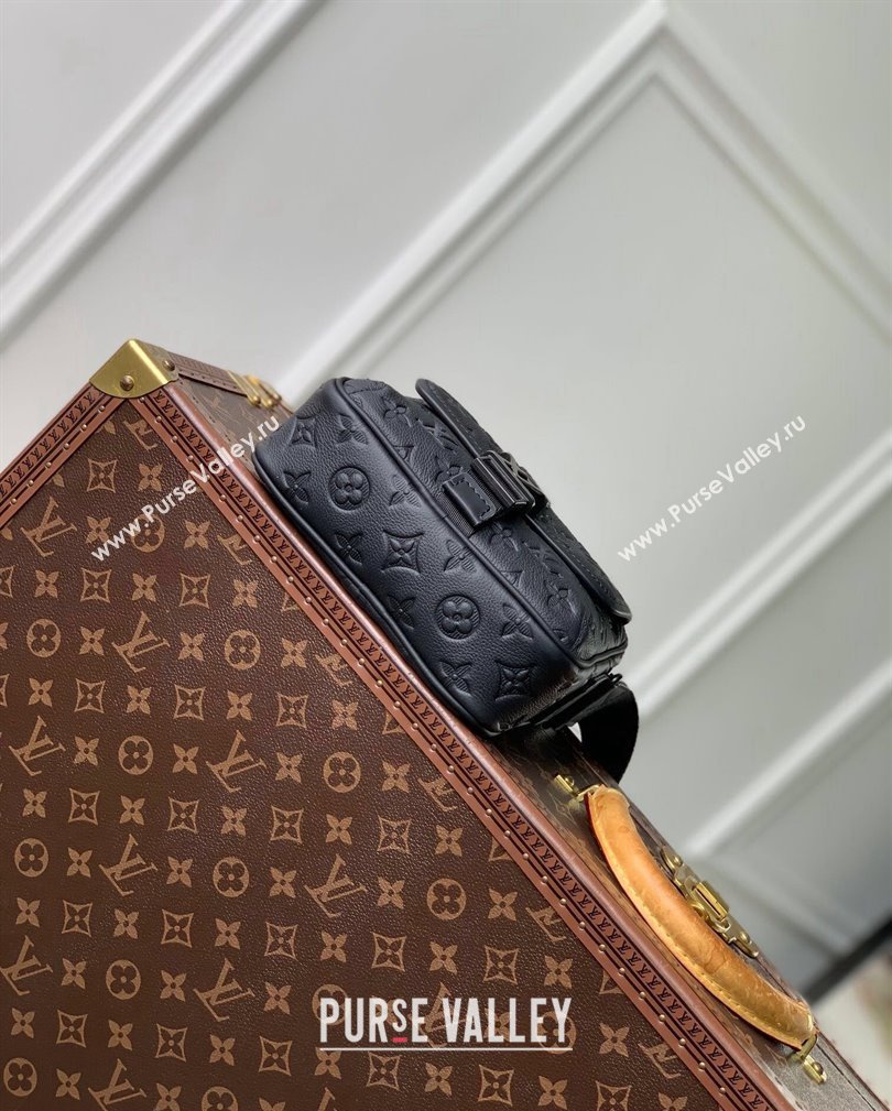 Louis Vuitton Mens Getaway Messenger Mini Bag in Black Monogram Shadow Leather 2024 M12516 (KI-241105033)