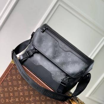 Louis Vuitton Mens Messenger Voyager PM Bag in Black Monogram Eclipse Canvas 2024 M12517 (KI-241105035)