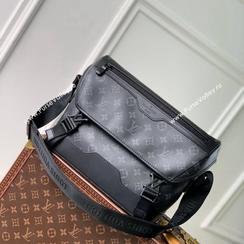 Louis Vuitton Mens Messenger Voyager PM Bag in Black Monogram Eclipse Canvas 2024 M12517 (KI-241105035)