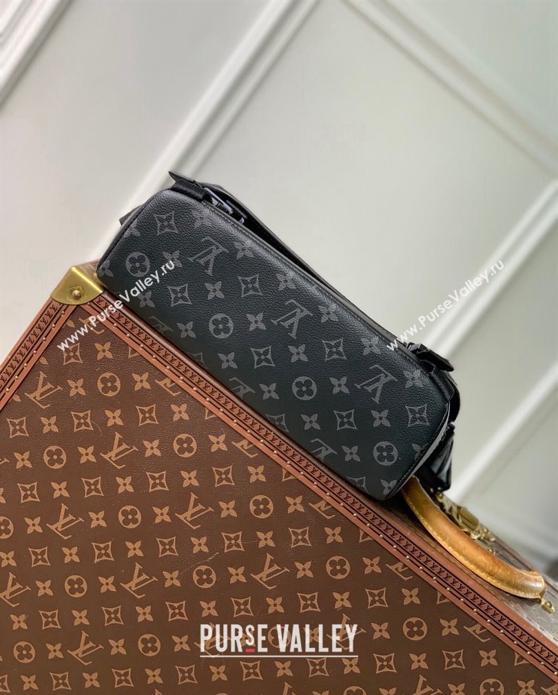 Louis Vuitton Mens Messenger Voyager PM Bag in Black Monogram Eclipse Canvas 2024 M12517 (KI-241105035)