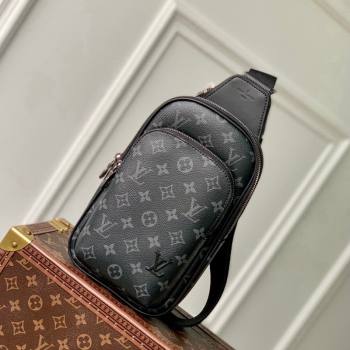 Louis Vuitton Mens Avenue Slingbag PM Bag in Black Monogram Eclipse Canvas 2024 M47137 (KI-241105038)