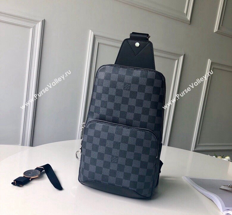 Louis Vuitton Mens Avenue Slingbag in Black Damier Graphite Canvas N41719 2024 (KI-241105039)