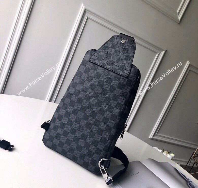 Louis Vuitton Mens Avenue Slingbag in Black Damier Graphite Canvas N41719 2024 (KI-241105039)