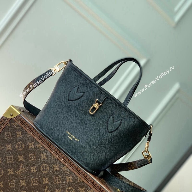 Louis Vuitton Neverfull Inside Out BB Tote Bag M12099 Black Leather/Monogram Canvas 2024 (KI-241105052)