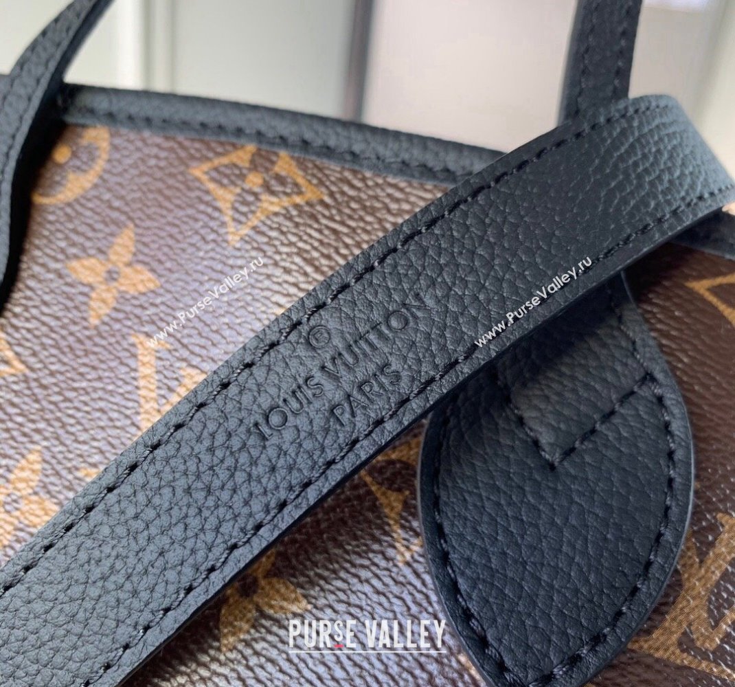 Louis Vuitton Neverfull Inside Out BB Tote Bag M12099 Black Leather/Monogram Canvas 2024 (KI-241105052)