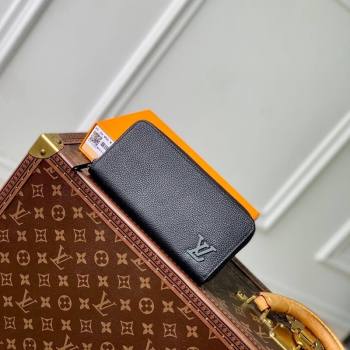 Louis Vuitton Zippy Wallet Horizontal in LV Aerogram Leather M80334 Black 2024 (KI-241105078)