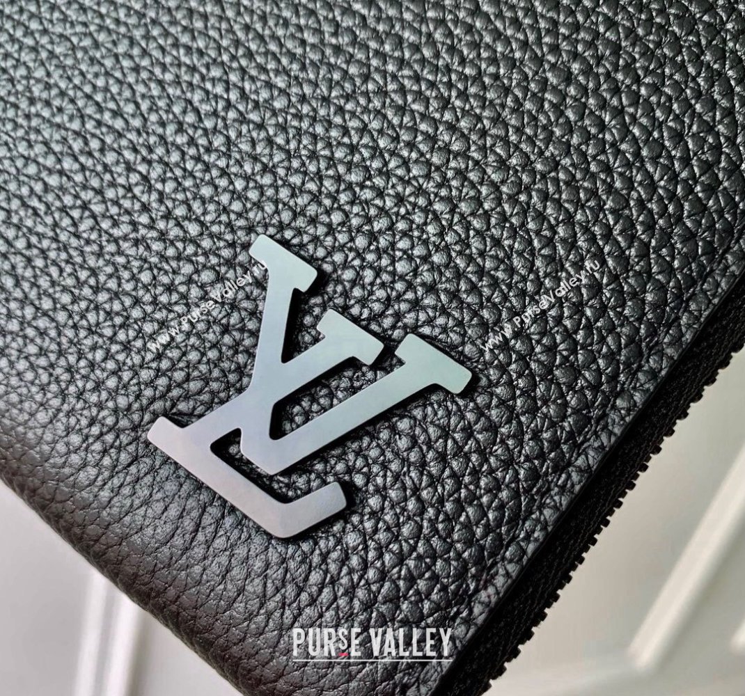 Louis Vuitton Zippy Wallet Horizontal in LV Aerogram Leather M80334 Black 2024 (KI-241105078)