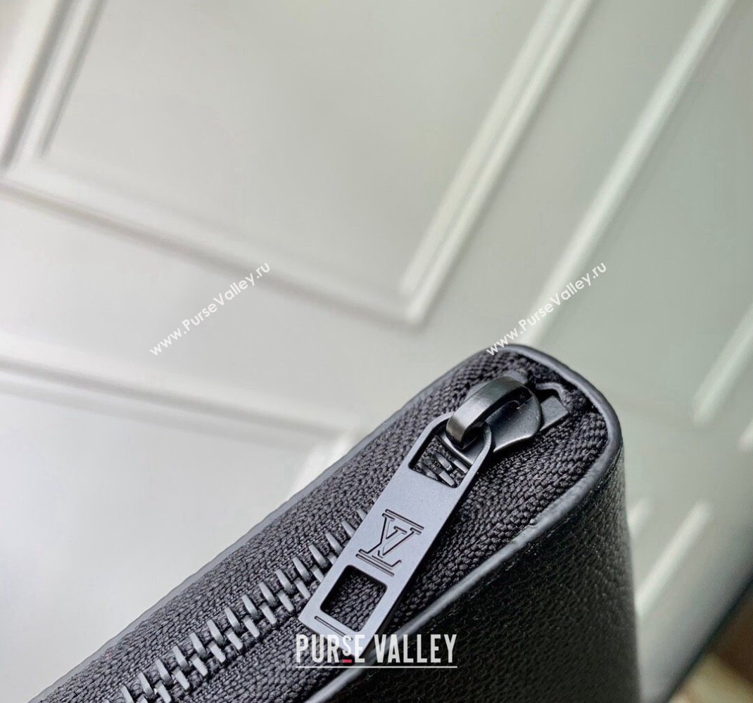 Louis Vuitton Zippy Wallet Horizontal in LV Aerogram Leather M80334 Black 2024 (KI-241105078)