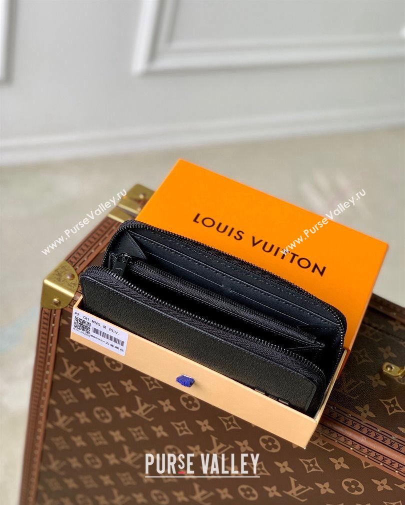 Louis Vuitton Zippy Wallet Horizontal in LV Aerogram Leather M80334 Black 2024 (KI-241105078)