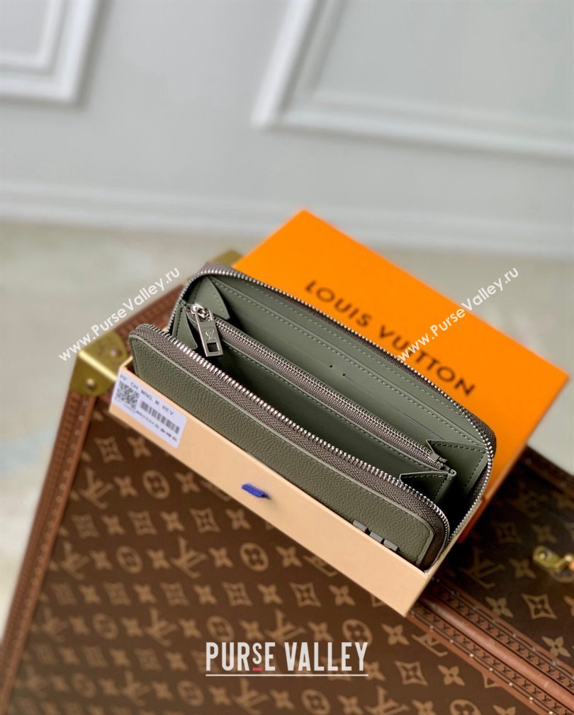 Louis Vuitton Zippy Wallet Horizontal in LV Aerogram Leather M80334 Green 2024 (KI-241105079)