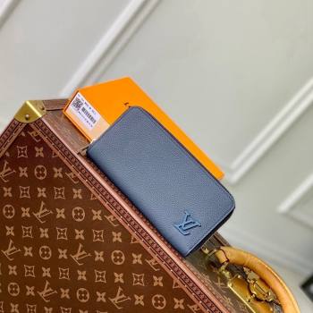 Louis Vuitton Zippy Wallet Horizontal in LV Aerogram Leather M80334 Ink Blue 2024 (KI-241105080)