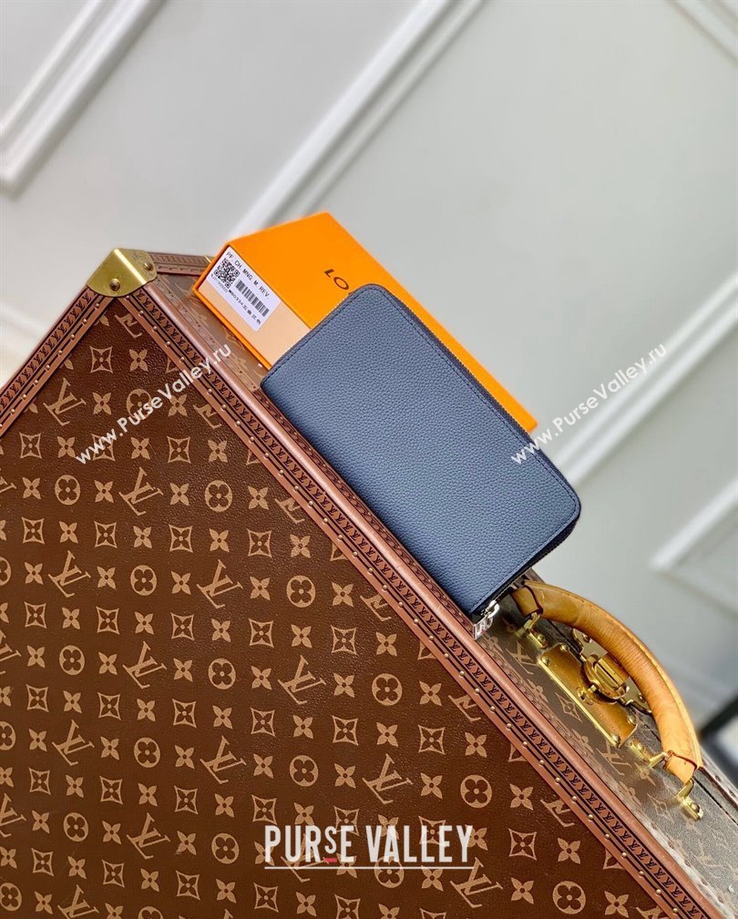 Louis Vuitton Zippy Wallet Horizontal in LV Aerogram Leather M80334 Ink Blue 2024 (KI-241105080)