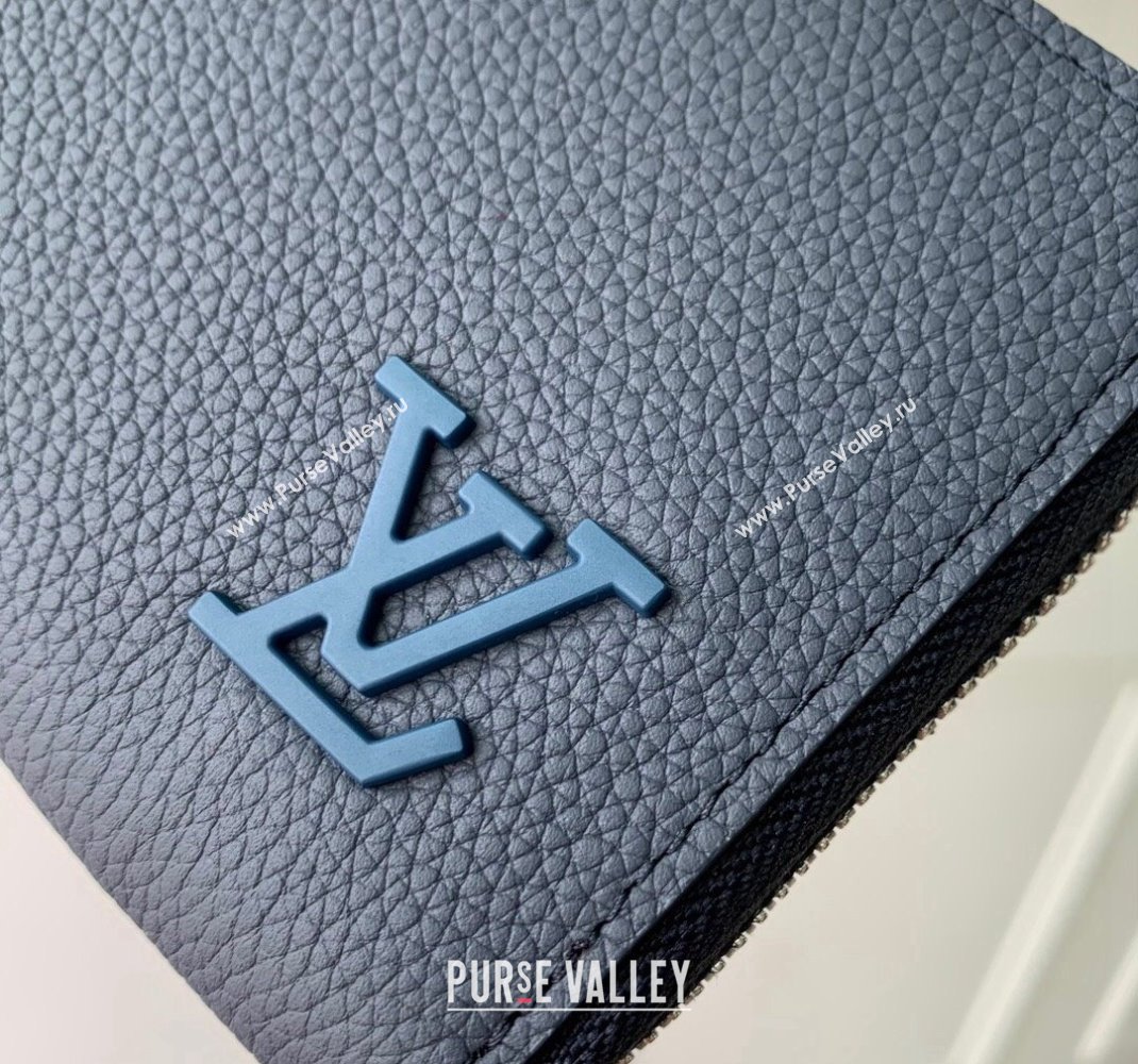 Louis Vuitton Zippy Wallet Horizontal in LV Aerogram Leather M80334 Ink Blue 2024 (KI-241105080)