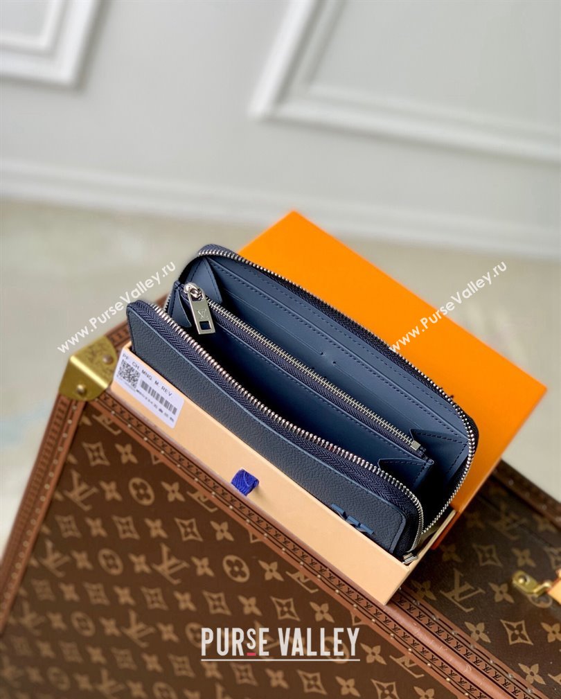 Louis Vuitton Zippy Wallet Horizontal in LV Aerogram Leather M80334 Ink Blue 2024 (KI-241105080)