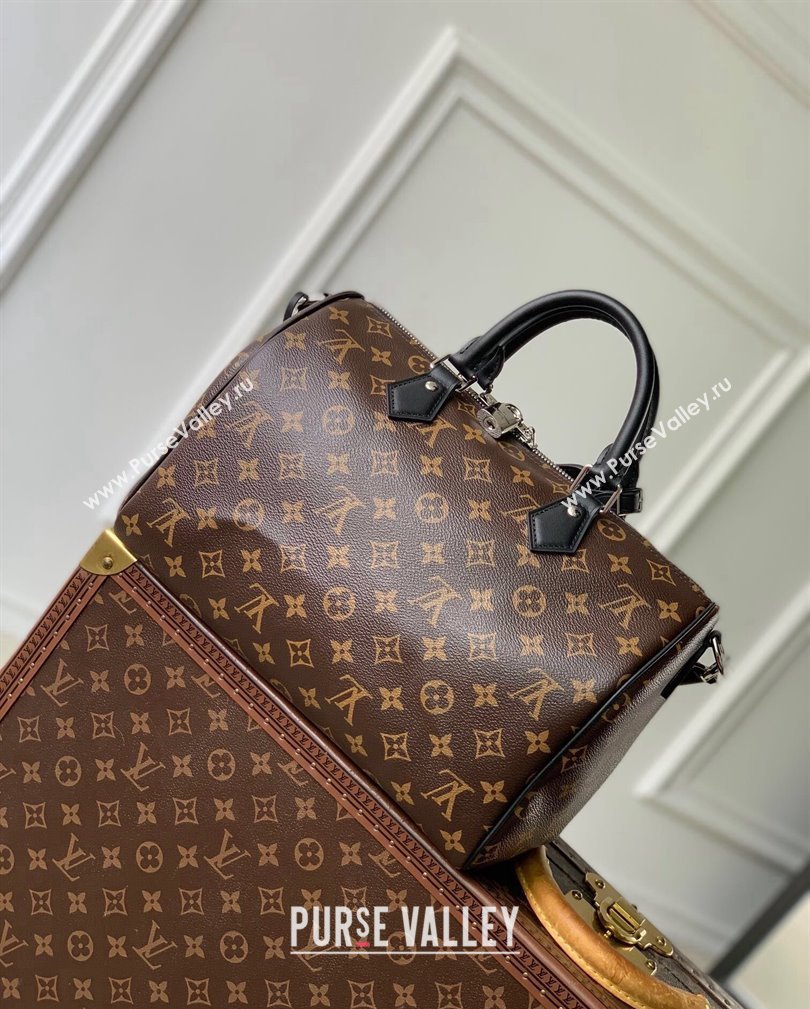 Louis Vuitton Speedy Soft 30 Dark Bag Monogram Black Canvas M12243 2024 (KI-241105014)