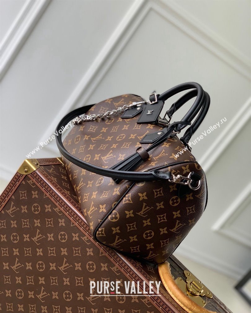 Louis Vuitton Speedy Soft 30 Dark Bag Monogram Black Canvas M12243 2024 (KI-241105014)