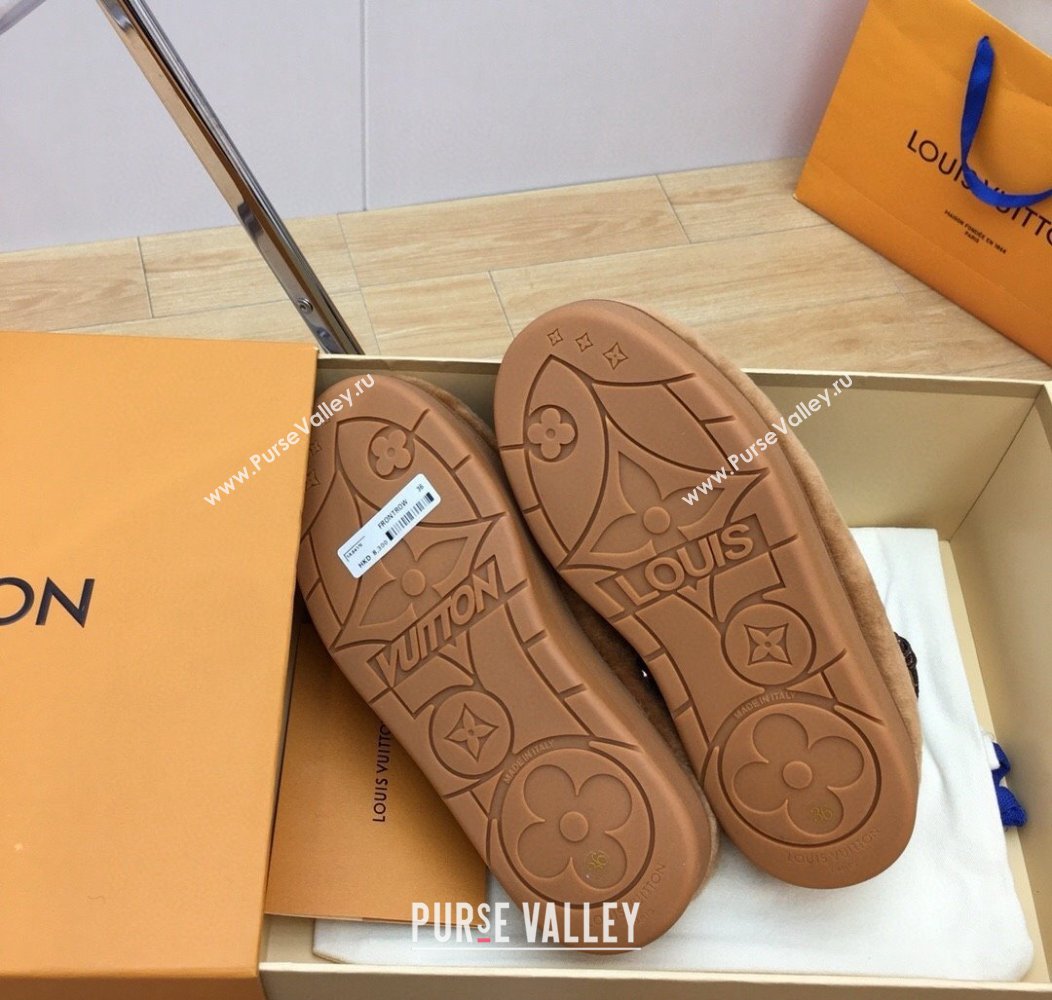 Louis Vuitton Aspen Comfort Clog Platform Mules in Shearling Brown 2024 1ADC2H (KER-241114083)