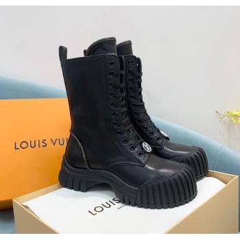 Louis Vuitton Ruby Flat Ranger Lace-up Boots in Black Leather 2024 1AHCVL (KER-241114084)