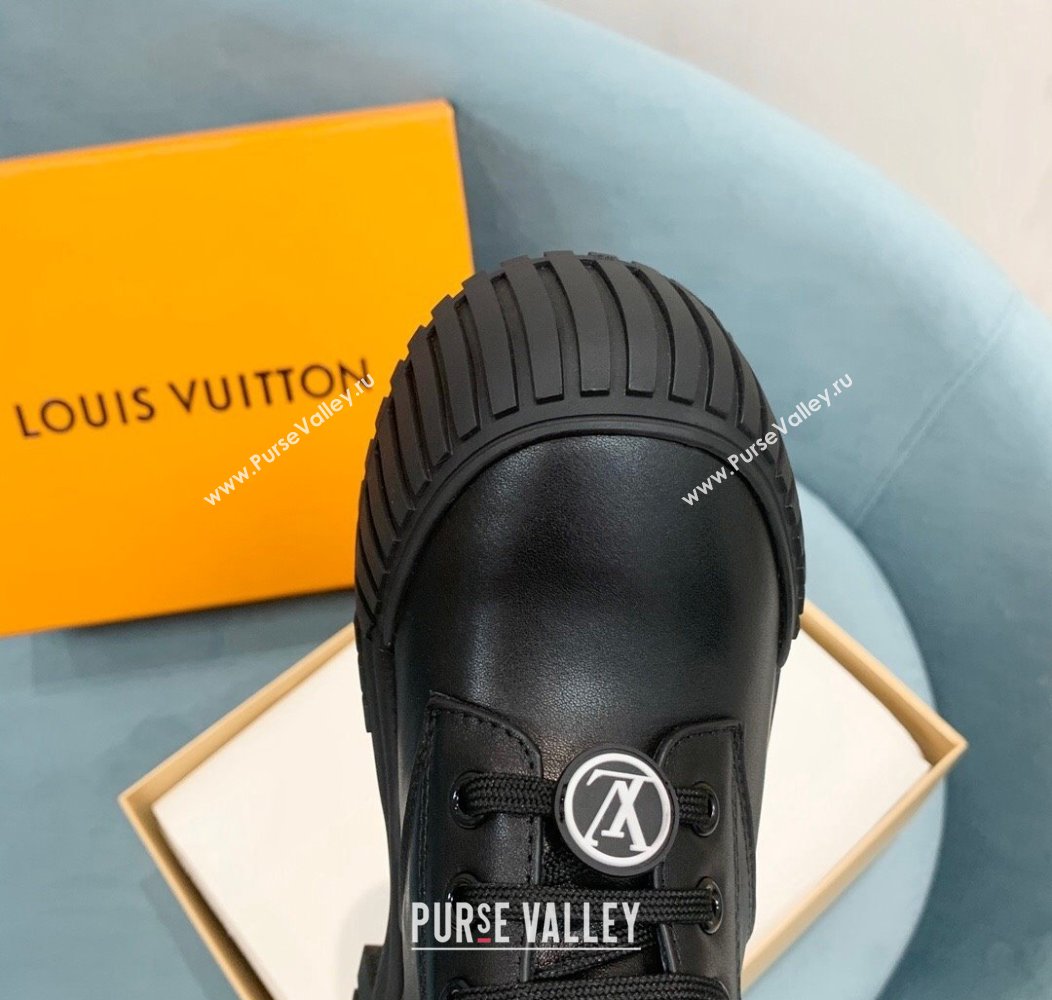 Louis Vuitton Ruby Flat Ranger Lace-up Boots in Black Leather 2024 1AHCVL (KER-241114084)