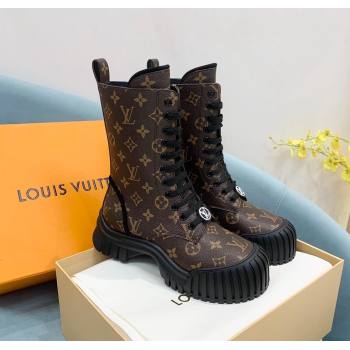 Louis Vuitton Ruby Flat Ranger Lace-up Boots in Monogram Canvas Brown 2024 1AHCVL (KER-241114085)