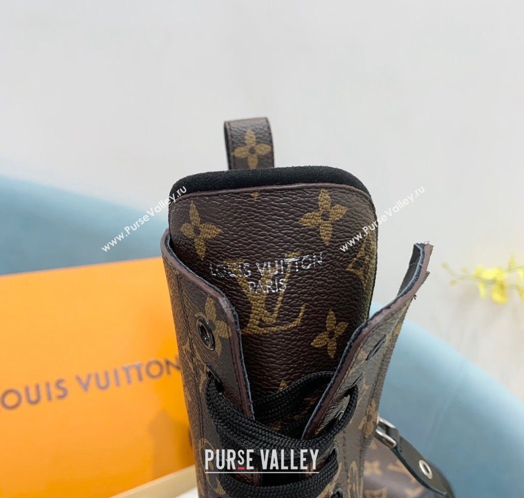 Louis Vuitton Ruby Flat Ranger Lace-up Boots in Monogram Canvas Brown 2024 1AHCVL (KER-241114085)