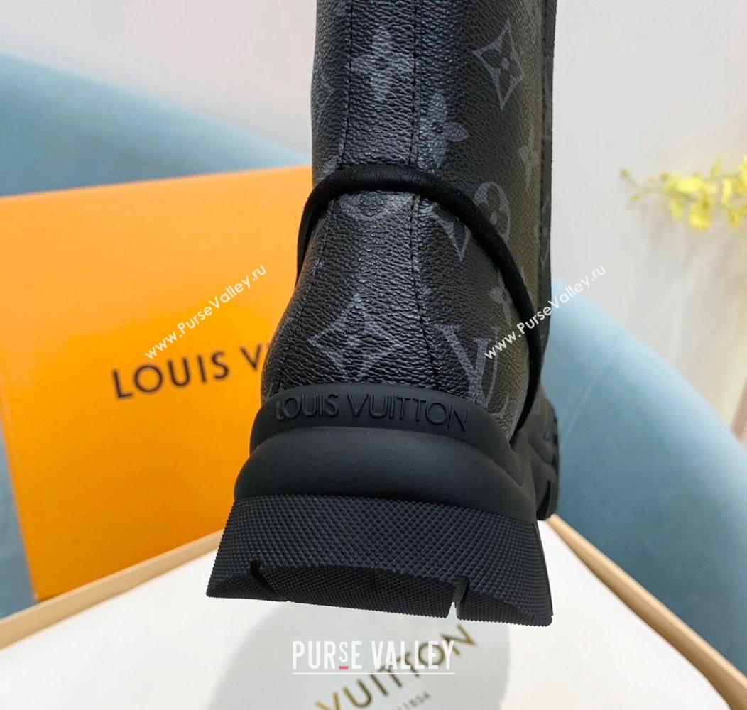 Louis Vuitton Ruby Flat Ranger Lace-up Boots in Monogram Canvas Black 2024 1AHCVL (KER-241114086)