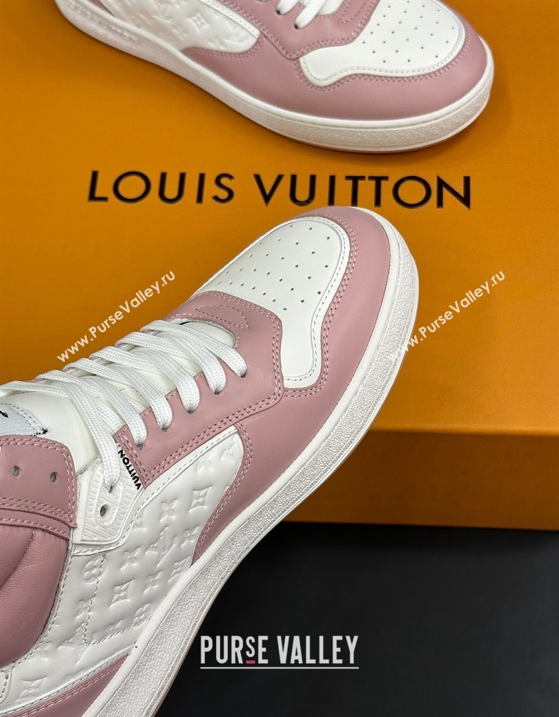 Louis Vuitton LV Stadium Mid Top Sneakers in Monogram-Debossed Leather Pink 2024 1ADCP5 (KL-241114066)