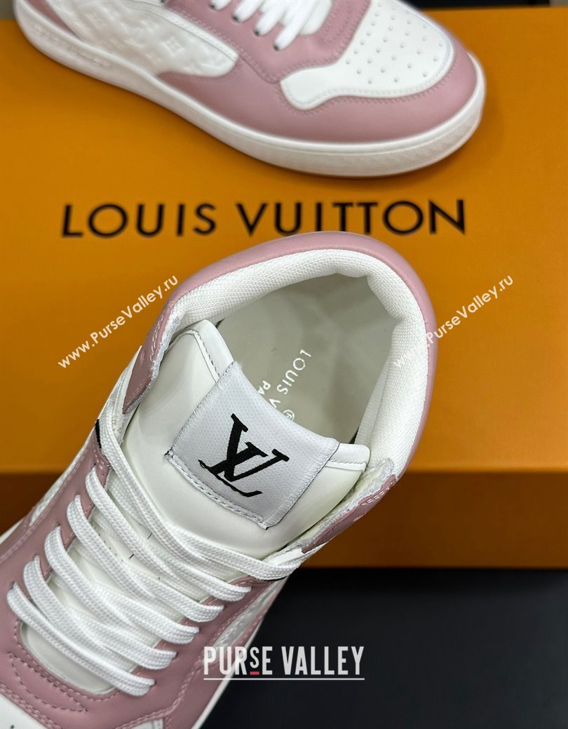 Louis Vuitton LV Stadium Mid Top Sneakers in Monogram-Debossed Leather Pink 2024 1ADCP5 (KL-241114066)