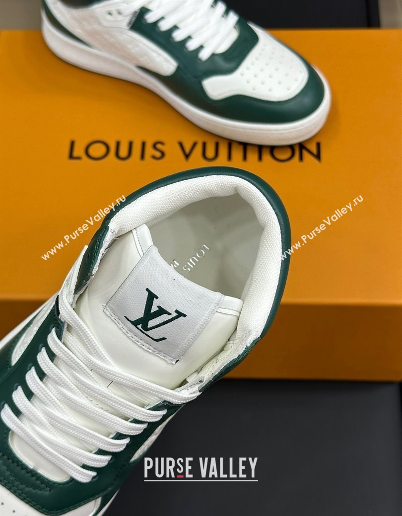 Louis Vuitton LV Stadium Mid Top Sneakers in Monogram-Debossed Leather Green 2024 1ADCP5 (KL-241114067)