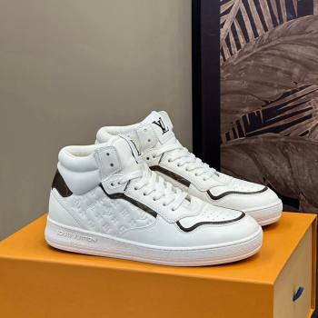 Louis Vuitton LV Stadium Mid Top Sneakers in Monogram-Debossed Leather White 2024 1ADCP5 (KL-241114068)