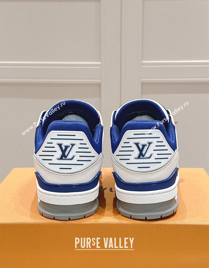 Louis Vuitton LV Trainer Sneakers in Grained Leather Blue 2024 LV111404 (KL-241114062)