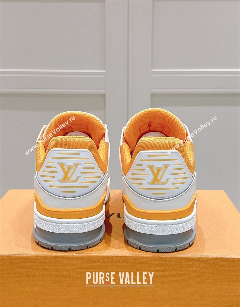 Louis Vuitton LV Trainer Sneakers in Grained Leather Yellow 2024 LV111404 (KL-241114064)