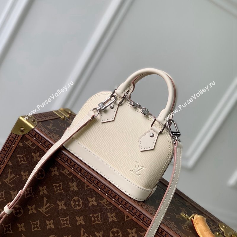 Louis Vuitton Nano Alma Bag in Epi Leather M82411 Quartz White 2024 (KI-241209077)