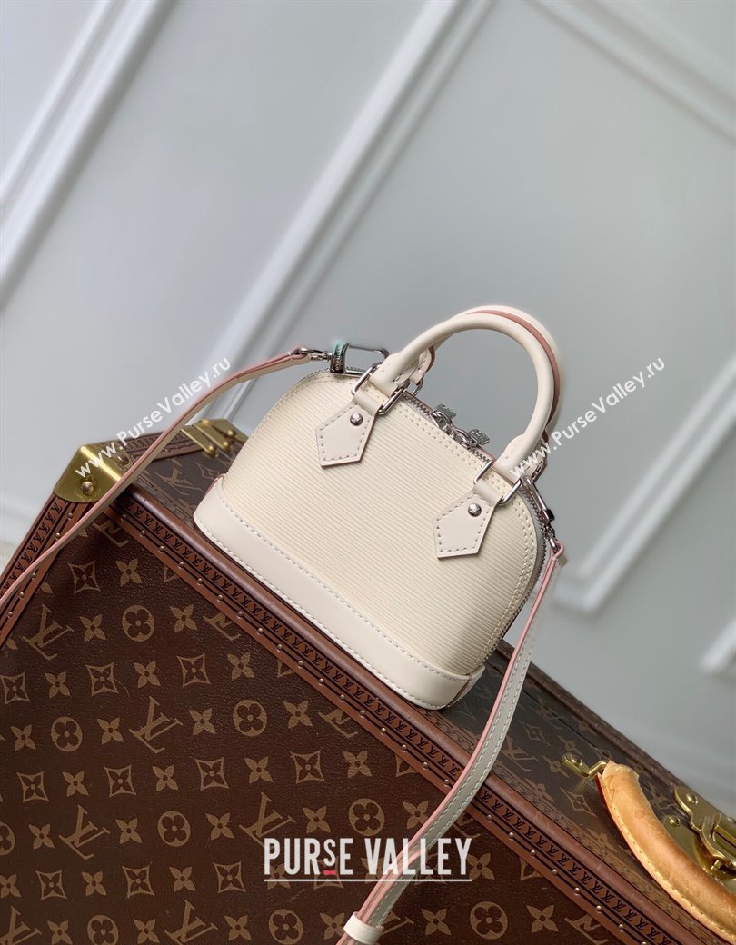 Louis Vuitton Nano Alma Bag in Epi Leather M82411 Quartz White 2024 (KI-241209077)