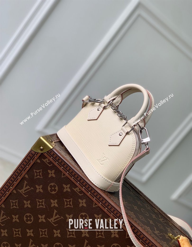 Louis Vuitton Nano Alma Bag in Epi Leather M82411 Quartz White 2024 (KI-241209077)