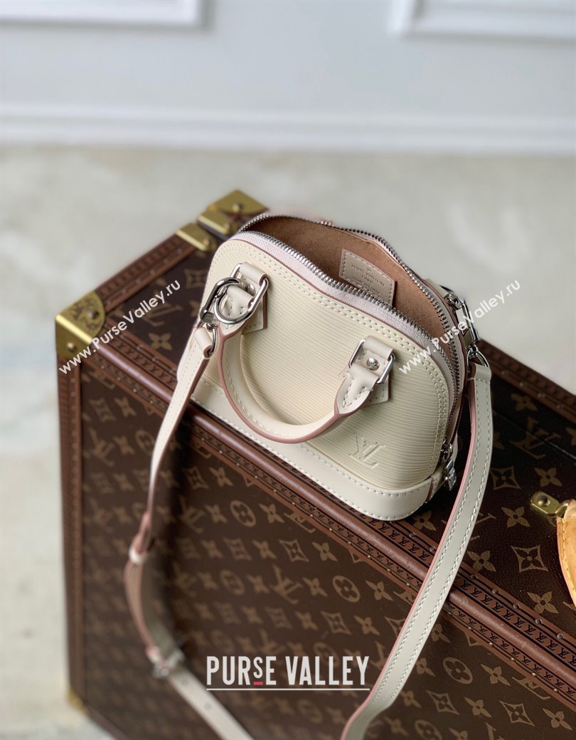 Louis Vuitton Nano Alma Bag in Epi Leather M82411 Quartz White 2024 (KI-241209077)