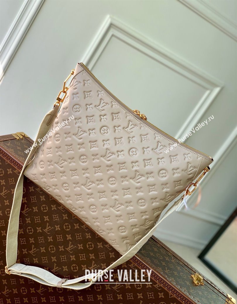 Louis Vuitton Coussin Hobo MM Bag in Monogram Leather M12071 Galet Grey 2024 (KI-241209069)