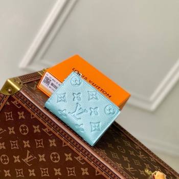 Louis Vuitton Lisa Wallet in Azur Frost Blue Supple Grained Leather M12536 2024 LV Ski Collection (KI-241210007)