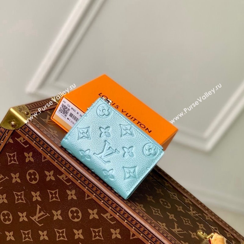 Louis Vuitton Lisa Wallet in Azur Frost Blue Supple Grained Leather M12536 2024 LV Ski Collection (KI-241210007)