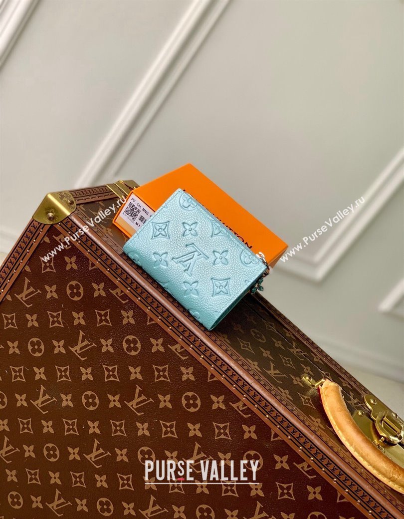 Louis Vuitton Lisa Wallet in Azur Frost Blue Supple Grained Leather M12536 2024 LV Ski Collection (KI-241210007)