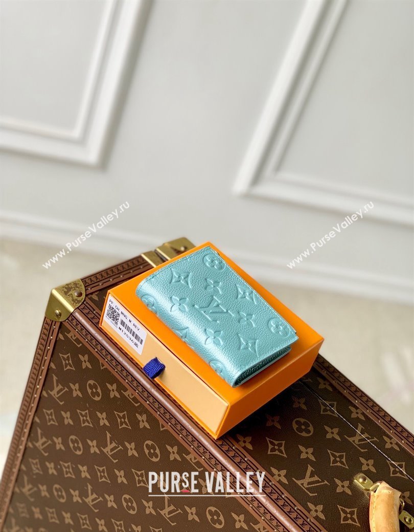 Louis Vuitton Lisa Wallet in Azur Frost Blue Supple Grained Leather M12536 2024 LV Ski Collection (KI-241210007)