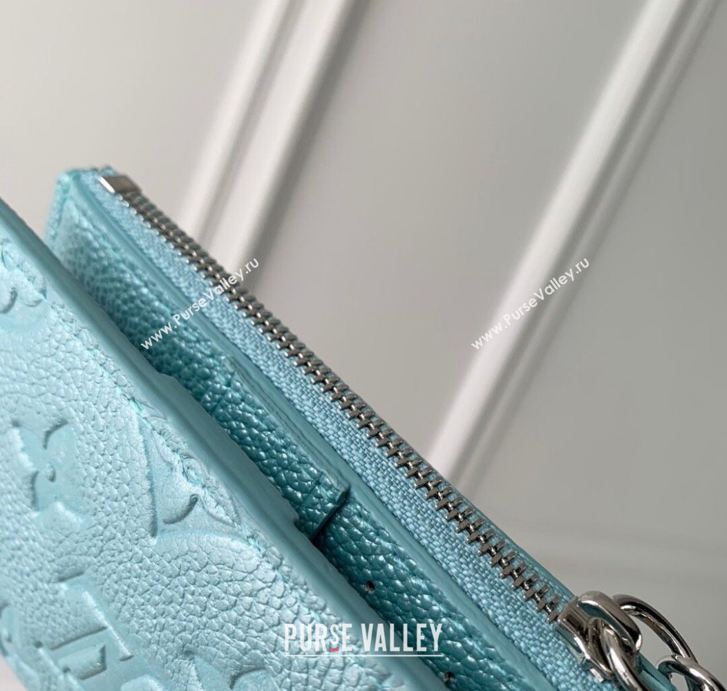 Louis Vuitton Lisa Wallet in Azur Frost Blue Supple Grained Leather M12536 2024 LV Ski Collection (KI-241210007)