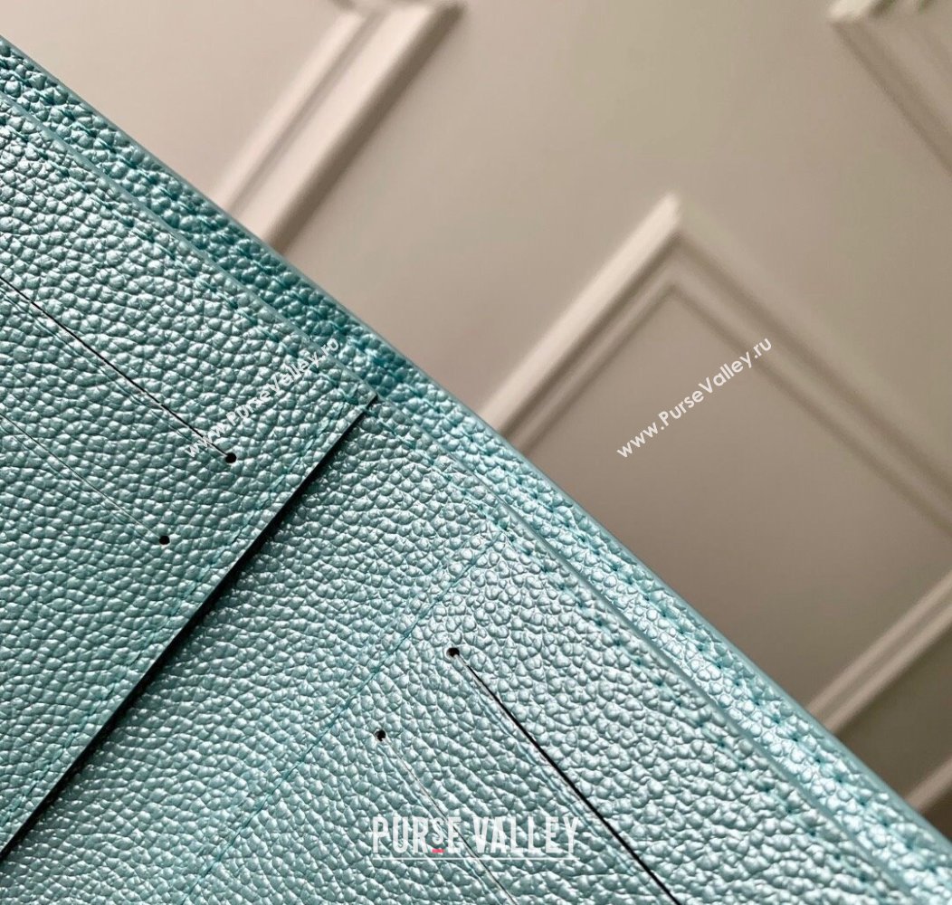 Louis Vuitton Lisa Wallet in Azur Frost Blue Supple Grained Leather M12536 2024 LV Ski Collection (KI-241210007)